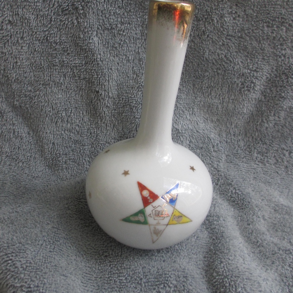 VINTAGE Masonic Order Eastern Star Ceramic VASE